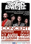 Concert tonton l'artiste - 17 Avril 2015 - Le Djembé, 45 rue de la tapisserie, 6000 Beauvais, Concert Saint Maximin, Musique Live, compositions originales - tonton l'artiste - Chanson française, Reggae, Jazz, Funk - Concert Beauvais, Compiègne, Creil, Montataire, Méru, Senlis, Noyon, Bornel, Clermont, Amiens, Oise, Picardie, Auneuil, Noailles, Nogent-sur-Oise, Chantilly, Crillon, Méru, Persan, Chambly, Breteuil, Saint Just En Chaussee, Gournay En Bray, Gisors, Compiegne, Lamorlaye, Saint-Maximin, Troissereux, Saint Omer en chaussée, Crillon, Formerie, Therdonne, Tillé, Allonne, Saint Paul