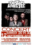 Concert tonton l'artiste - 12 Septembre 2015 - L'alternative - Concert Beauvais, Musique Live, compositions originales - tonton l'artiste - Chanson française, Reggae, Jazz, Funk - Concert Beauvais, Compiègne, Creil, Montataire, Méru, Senlis, Noyon, Bornel, Chantilly, Amiens, Oise, Picardie, Auneuil, Noailles, Nogent-sur-Oise, Troissereux, Breteuil, Formerie, Crillon, Tillé, Therdonne, Alonnes, Saint-Paul, Gournay